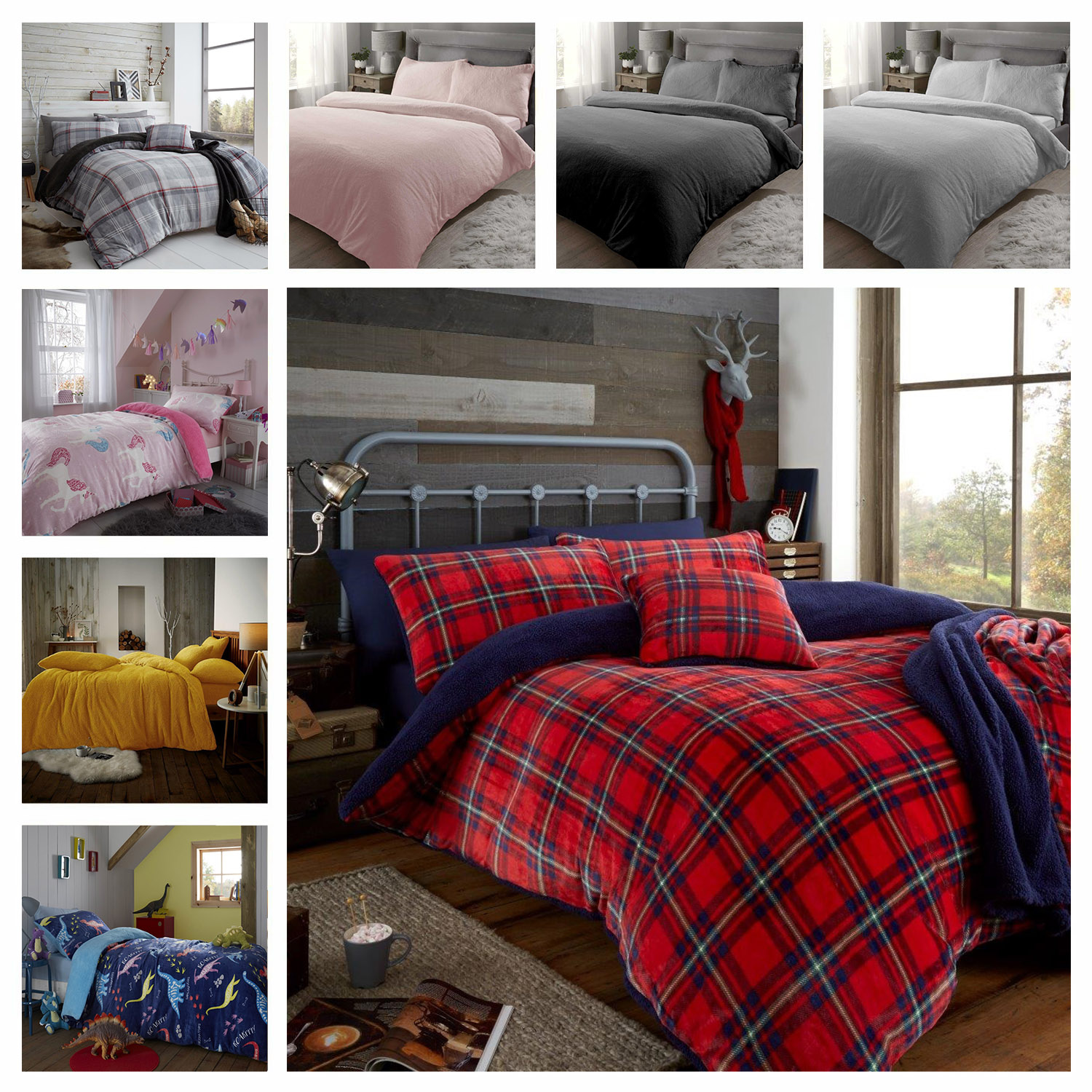 Polyester Teddy Bear Fleece Duvet Quilt Cover Pillow Case Sherpa Fur